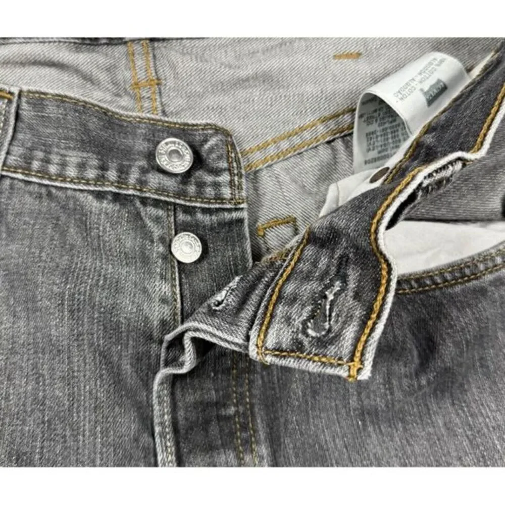 Vintage Levis 501 Jeans Mens 38x30 Black Button Fly Fade Denim Cowboy‎ Y2K XX